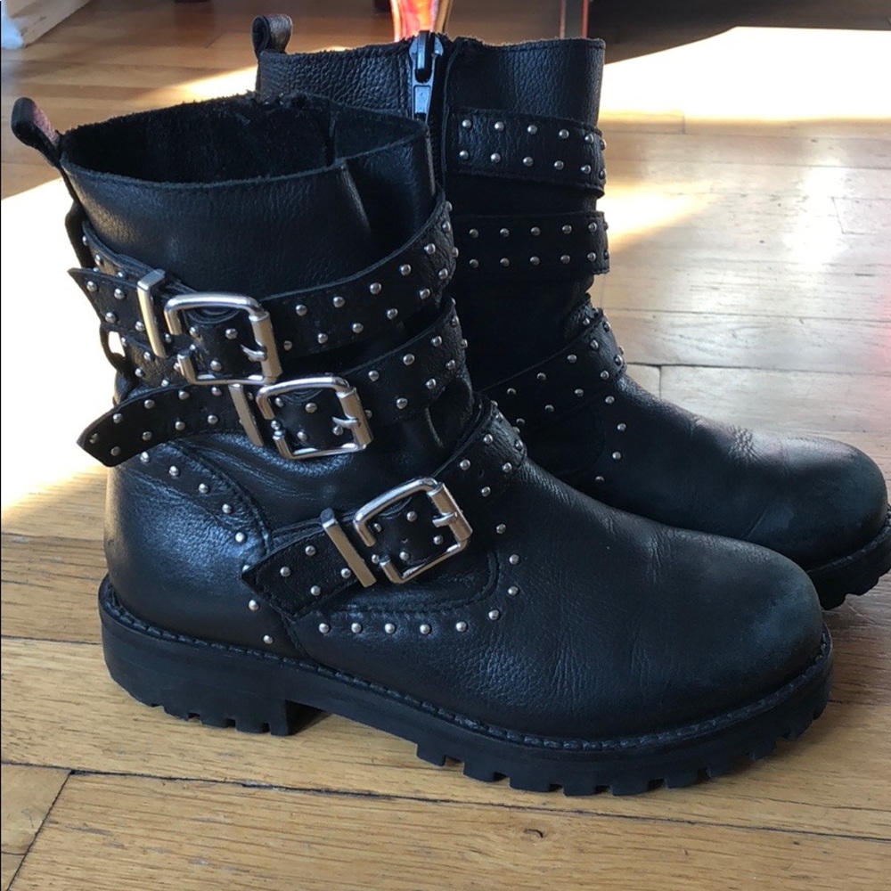 Zara Girls - Real Leather Biker Boots